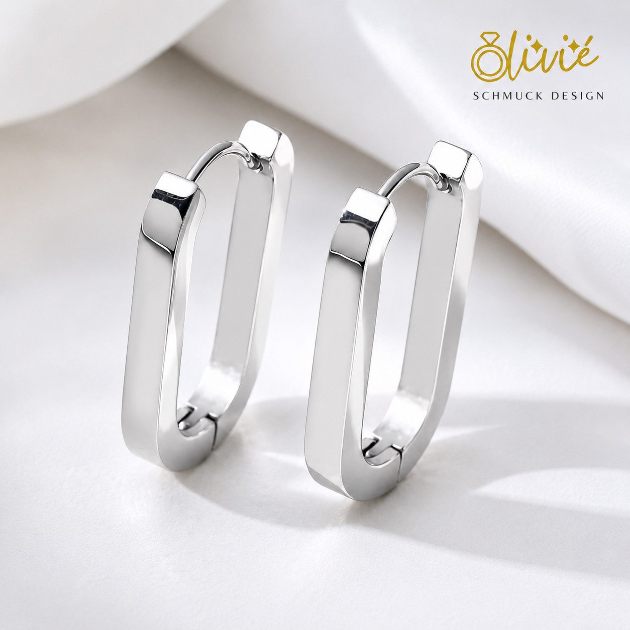 XCOAST Ohrhänger-Set Damen-Ohrringe aus Edelstahl – Silber, hypoallergen, edel & zeitlos (Hochwertige Schmuck Ohrringe Damen, 1-tlg., 1 Paar Ohrringe im Schmuck Etui, leicht und bequem), oval, edel verabeitet, eleganter Schnitt, hochwertig