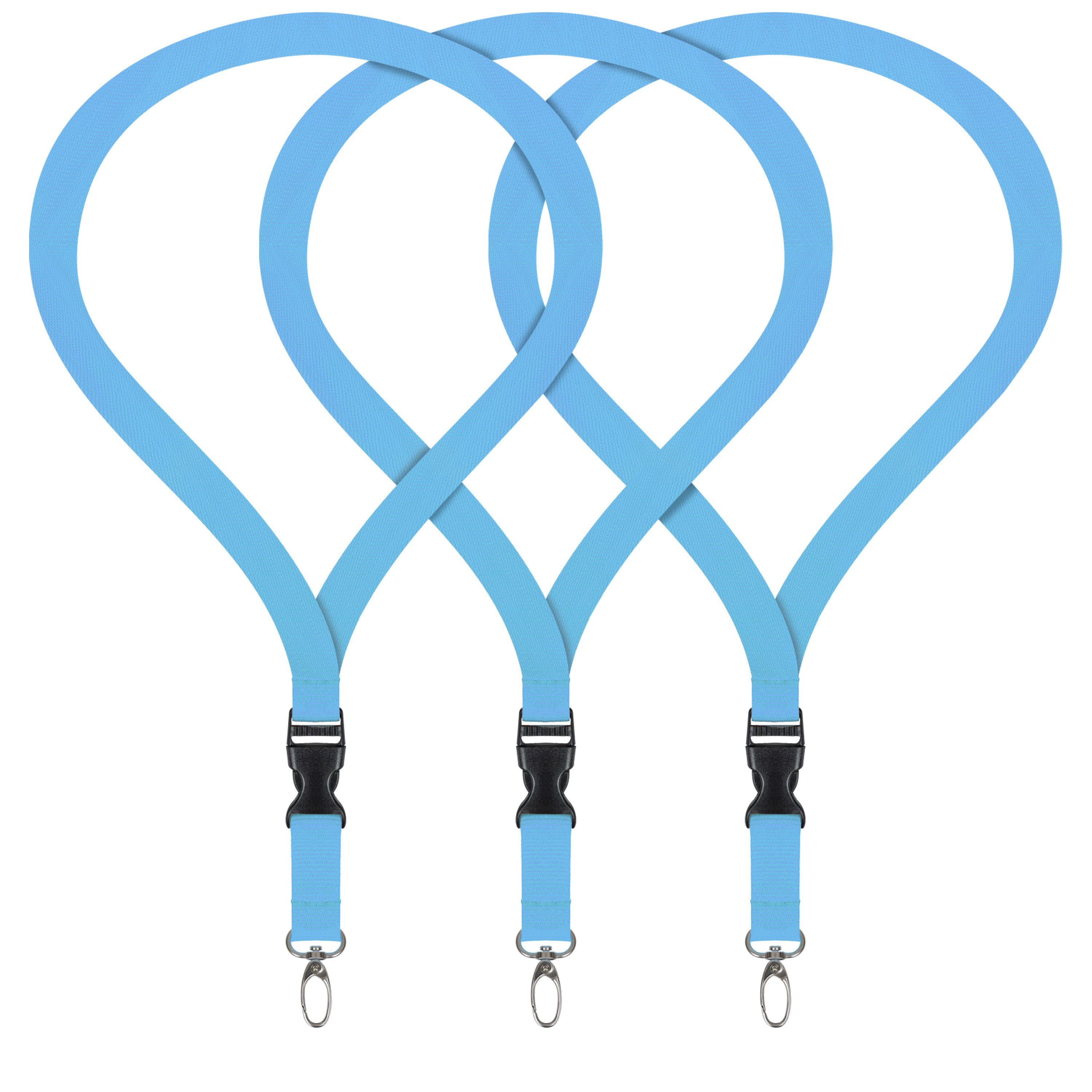 WEBBOMB Schlüsselanhänger 3x Lanyard unbedruckt Schlüsselbänder Schlüsselband Umhängeband 20 mm
