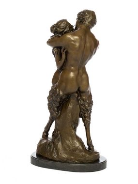 Aubaho Skulptur Bronzeskulptur Faun Nymphe Liebespaar Bronze Figur Skulptur 57cm sculp