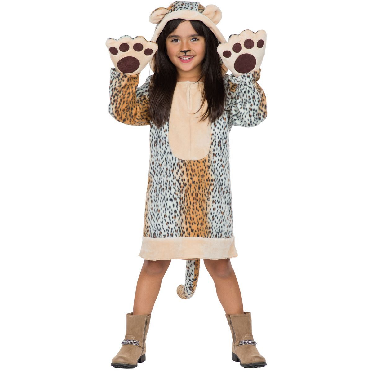 Party x People Kostüm Leopard Wildkatze für Kinder Halloween Fasching Karneval
