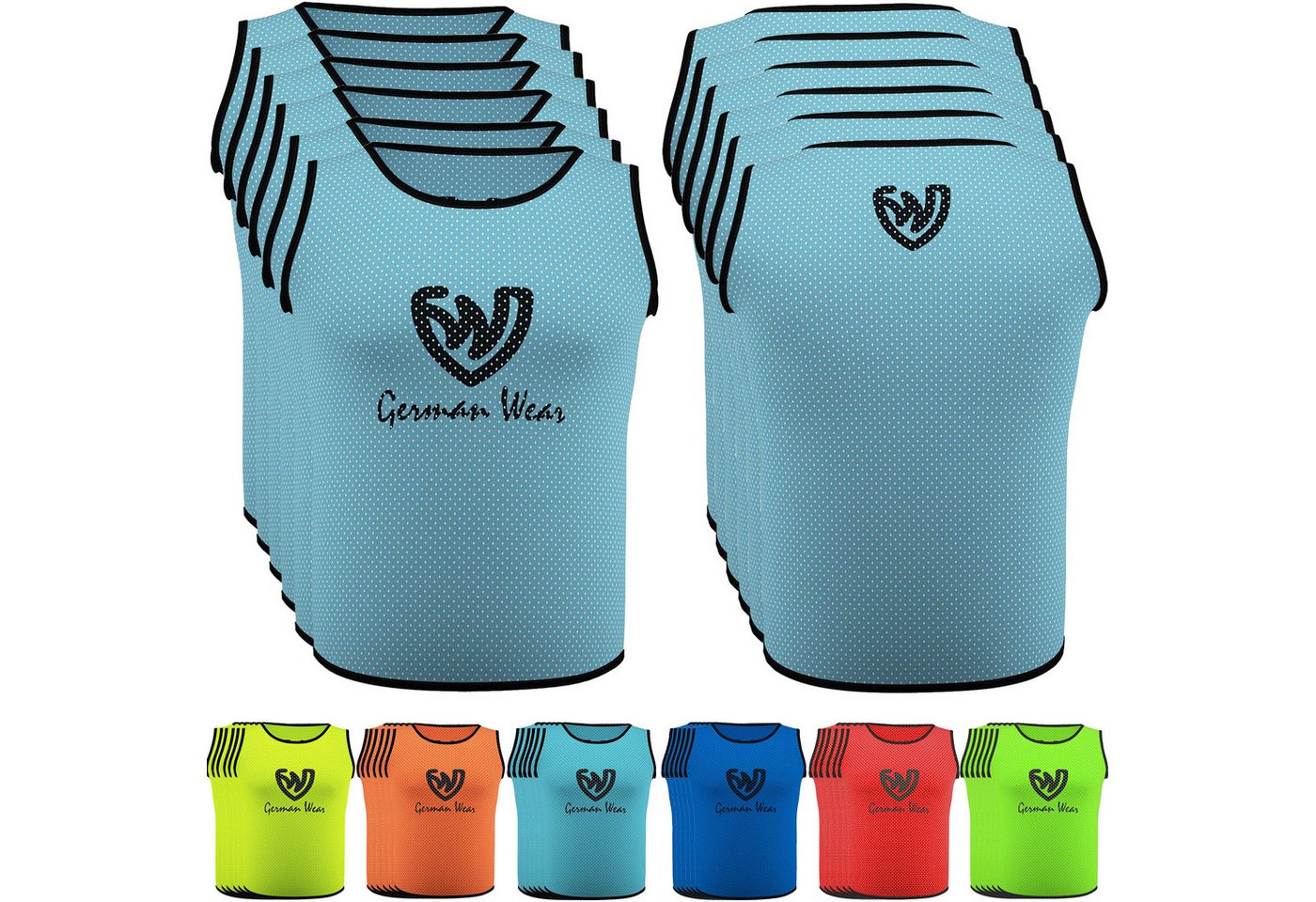 German Wear Trainingsleibchen GWLB01 6er Pack (Spar-Set, 6er-Pack) 6er pack Fußball Leibchen Trainingsleibchen