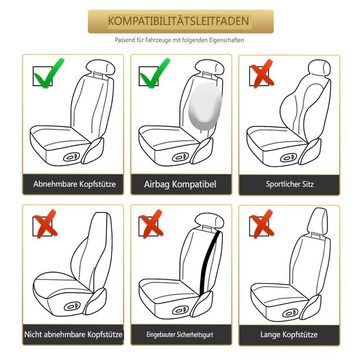 AUDEW Autositzbezug, 2-tlg., Universal Elegant Auto Sitzbezug Sitzschoner Set Vorne Kunstleder