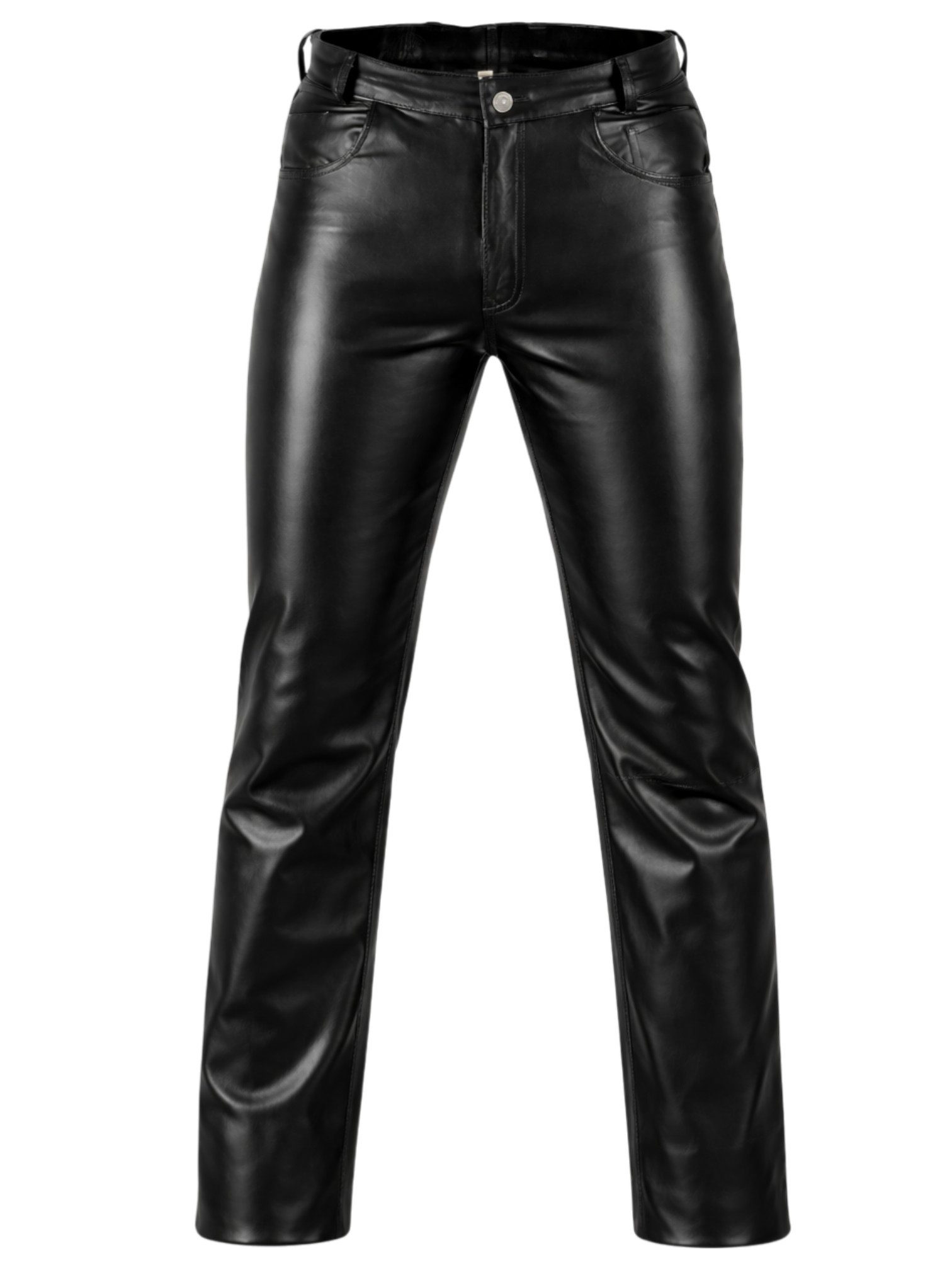 MDM Lederhose Herren Lederhose Herren Lammnappa Schwarz Echtleder Echtes weiches Lammnappa-Leder, Leichte Lederstärke ca. 1,1 mm