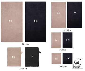 Betz Handtuch Set 12 TLG. Handtuch Set BERLIN Farbe Cappuccino - Graphit, 100% Baumwolle (12 Teile, 12-St)