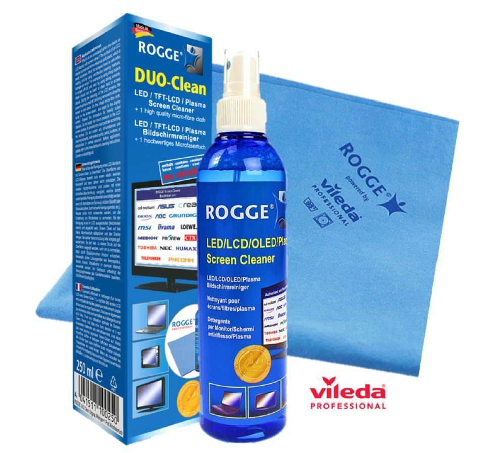 Rogge ROGGE DUO-Clean Original, 250ml inkl. ROGGE & Vileda Microfasertuch  Reinigungsspray (ROGGE Set, [2-St. 1x 250ml Flasche mit Microfasertuch  250ml)