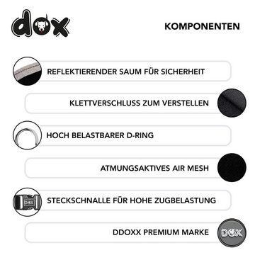 DDOXX Hunde-Geschirr Air Mesh Step-In Brustgeschirr für Hunde, Katzen, Welpen, Mesh, Schwarz Brustumfang: 33-38 Cm