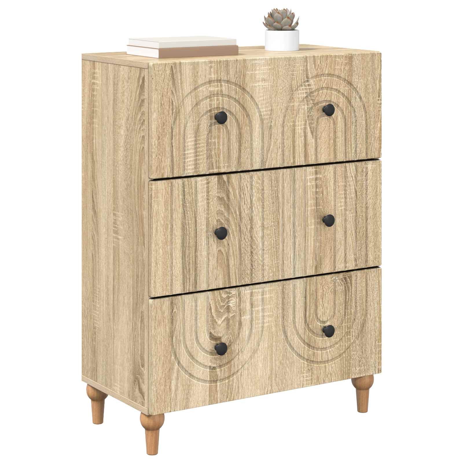 vidaXL Schranksystem Schubladenschrank Sonoma-Eiche 66 x 34,5 x 90 cm Holzwerkstoff (1-St)