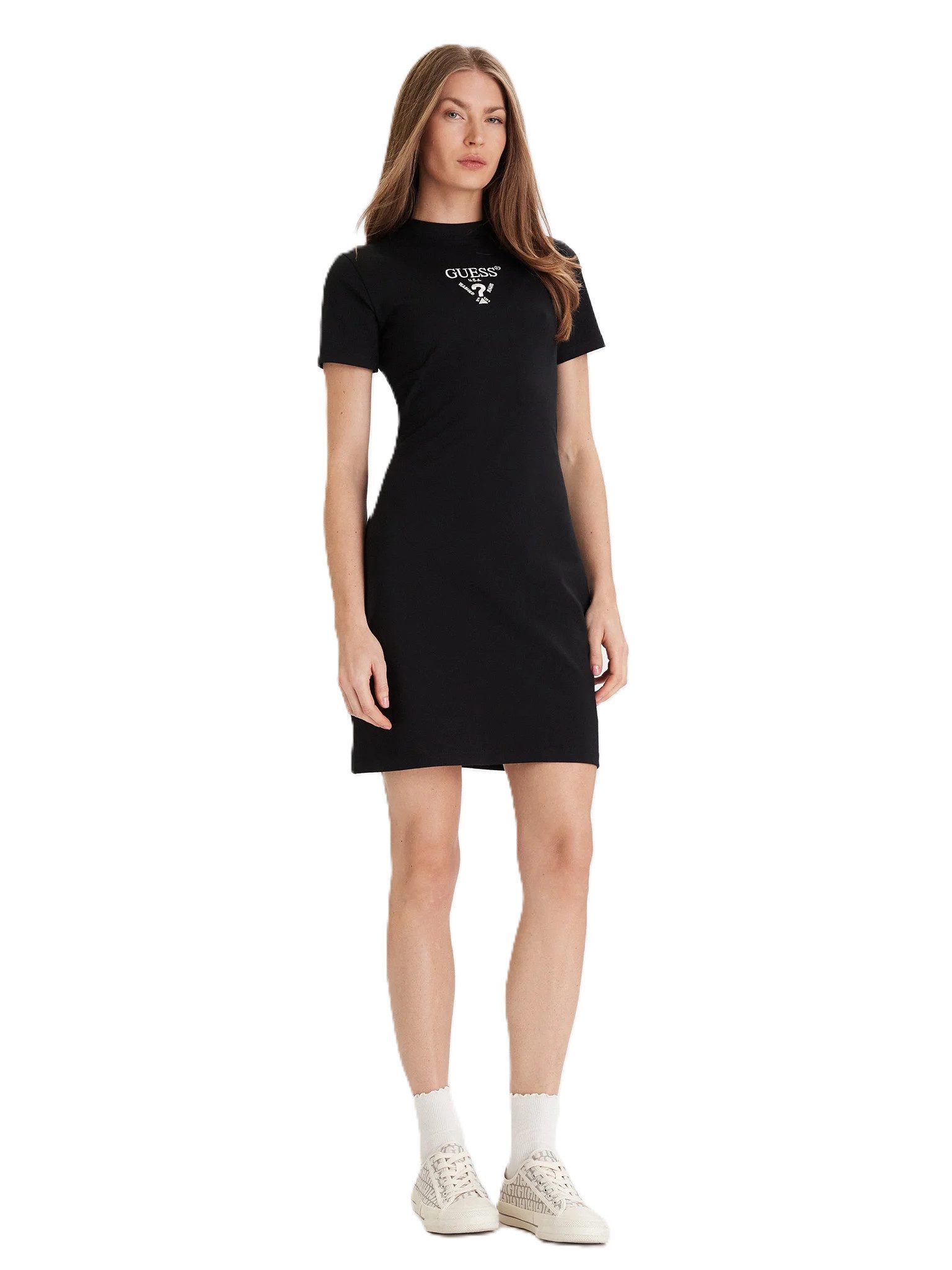 Guess Midikleid COLETTE JERSEY DRESS - Midikleid - Kurzarmkleid mit Logodru günstig online kaufen