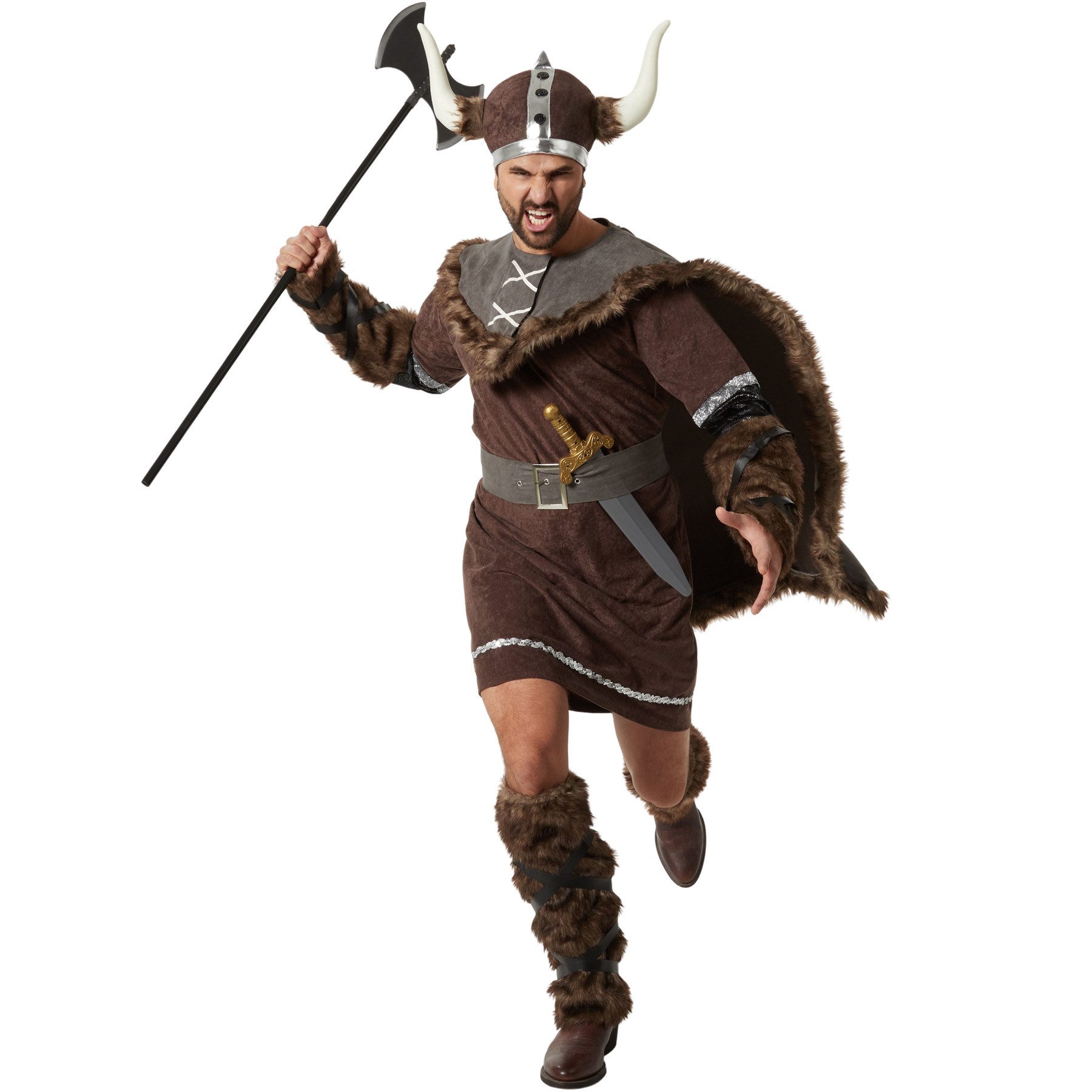 dressforfun Wikinger-Kostüm Herrenkostüm, Mit Oberteil, Gürtel, Umhang und mehr.