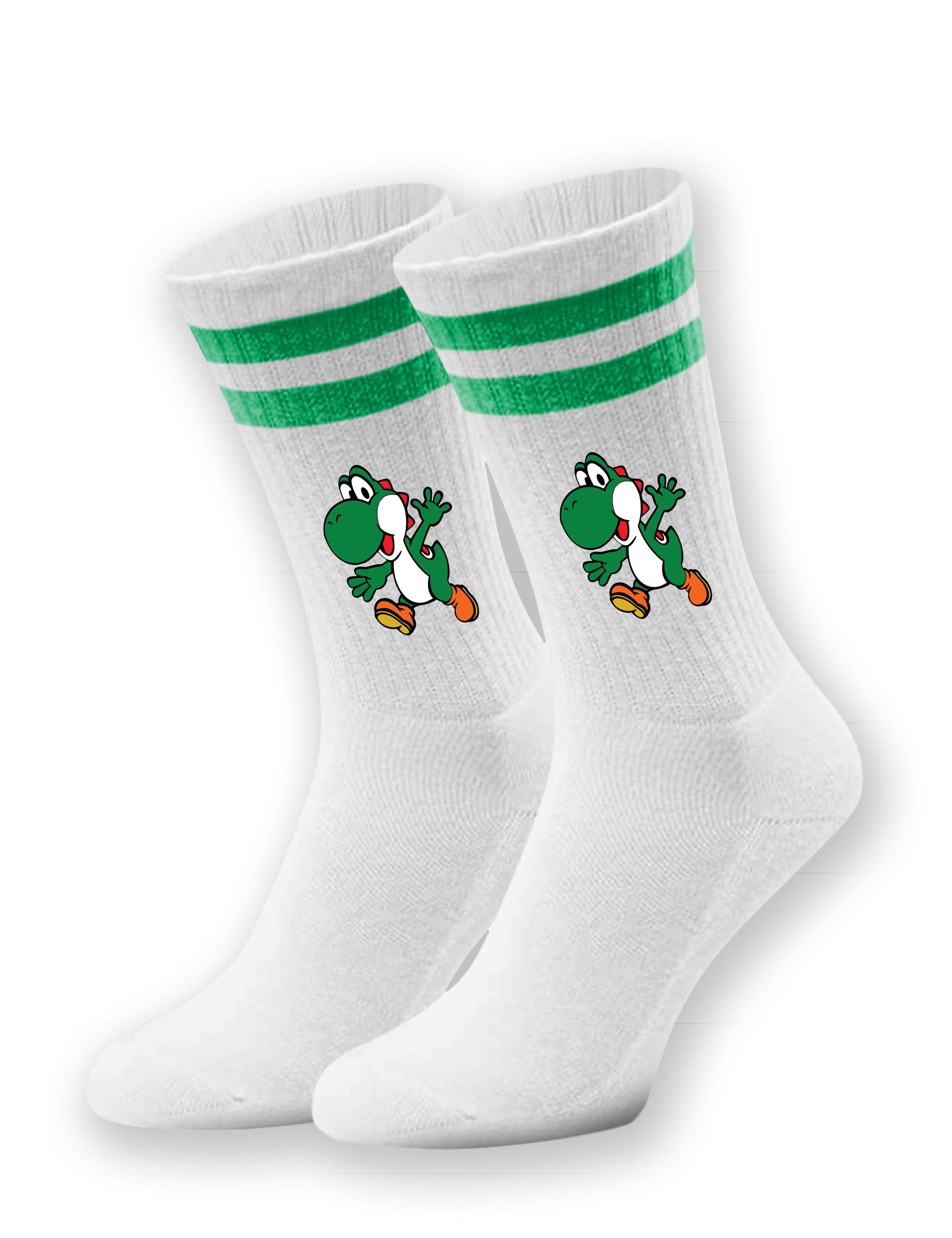Youth Designz Tennissocken Unisex Socken "Yoshi Game" Aufdruck lustig Geschenk Statement mit verstärkter Verse und Zehenbereich