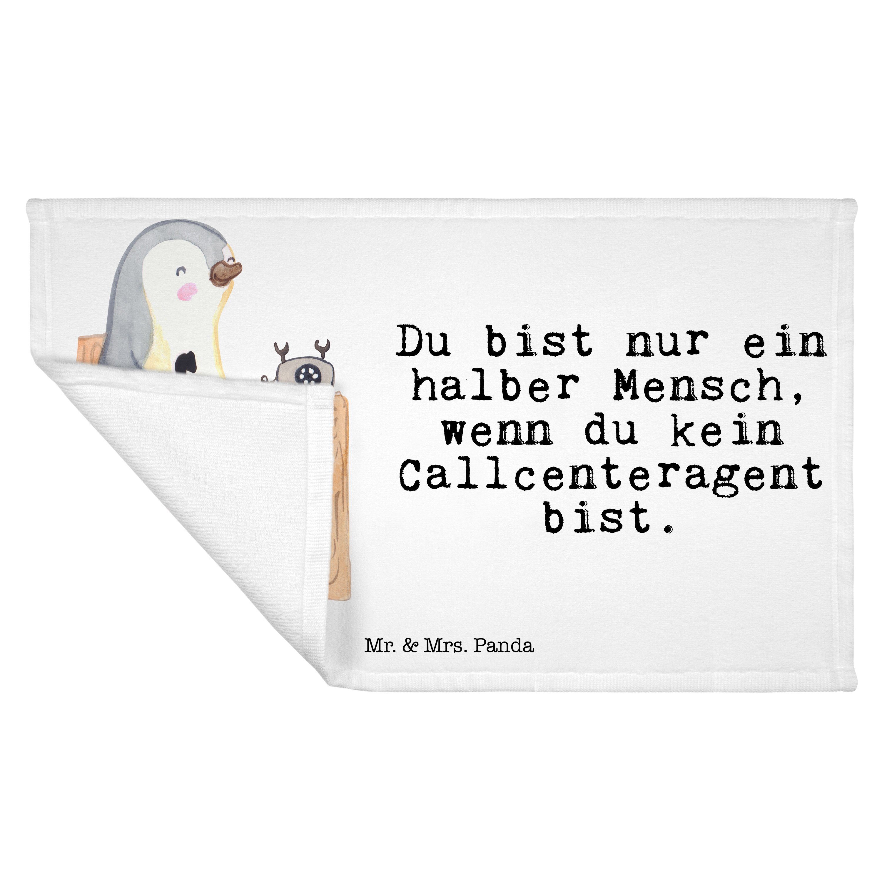 Herz Mr. Mrs. - Panda Reisehandtuch, Arb, (1-St) & Callcenteragent - Handtuch Weiß Geschenk, mit telko,