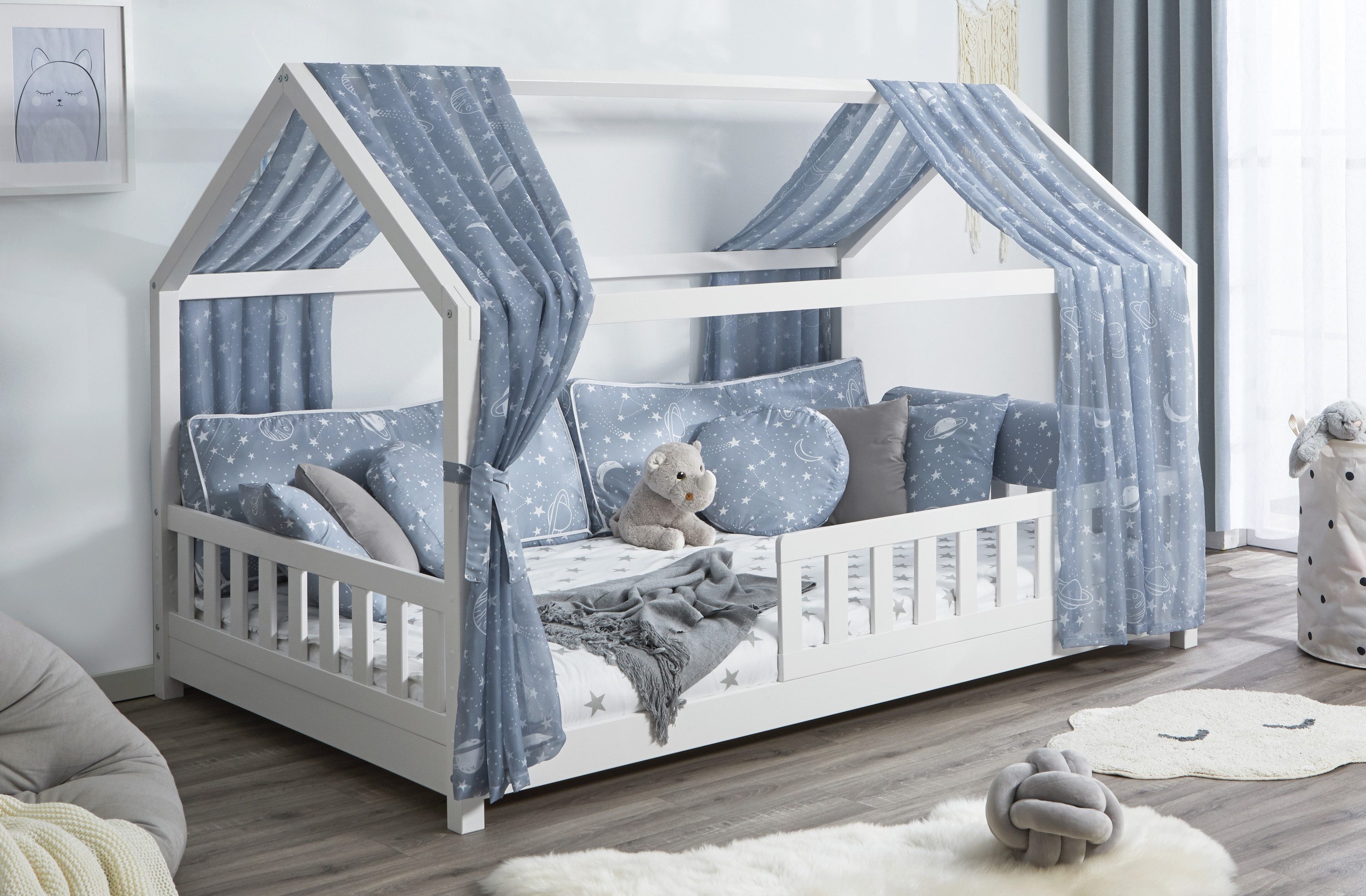 Ticaa Betthimmel Tüll-Set für Hausbett
