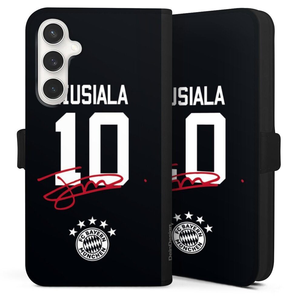 DeinDesign Handyhülle FC Bayern München Jamal Musiala FCB Musiala 10, Samsung Galaxy S24 FE 5G Hülle Handy Flip Case Wallet Cover