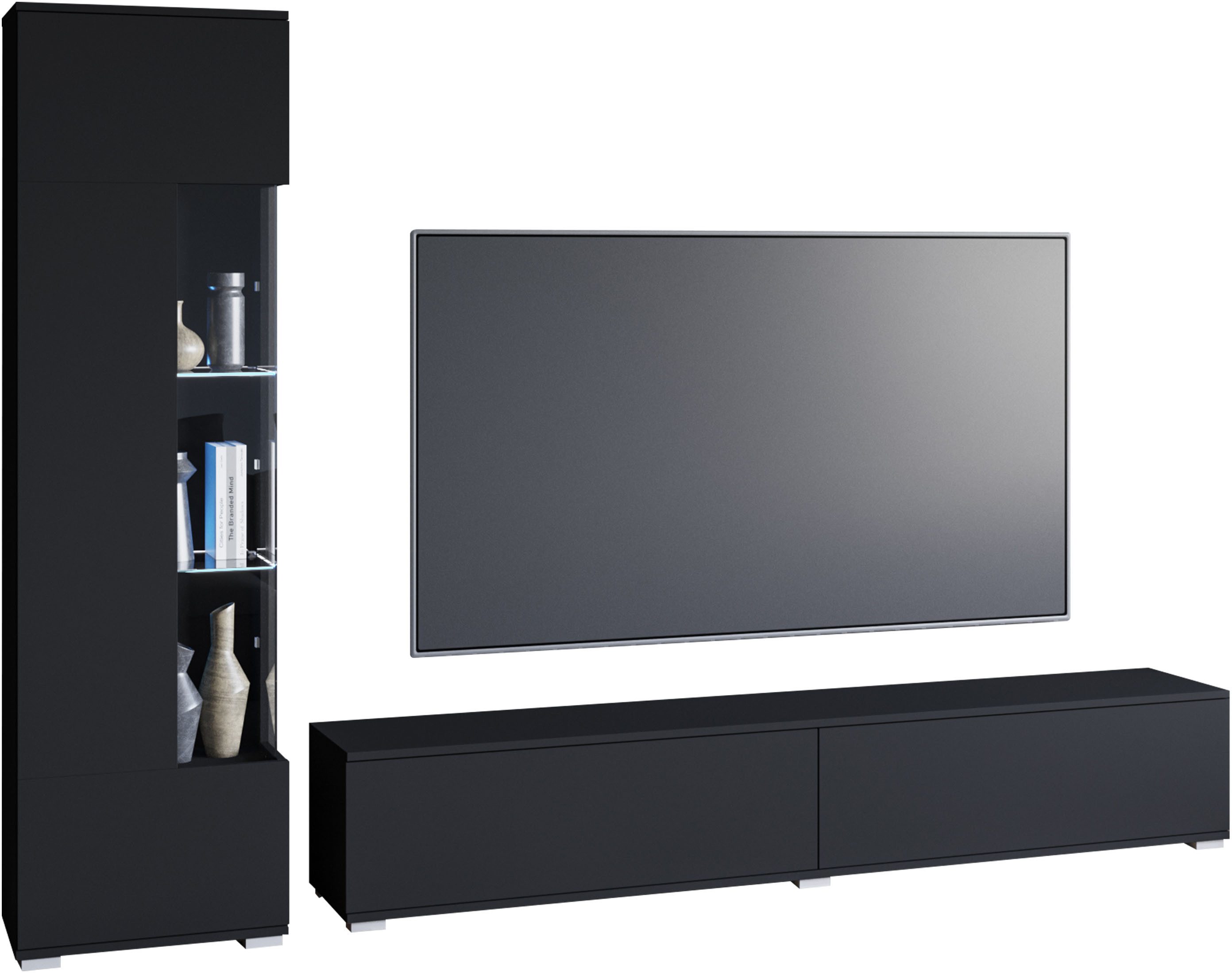 INOSIGN Wohnwand Kenia, Vitrine Türanschlag links/rechts wechselbar, (Kompl günstig online kaufen