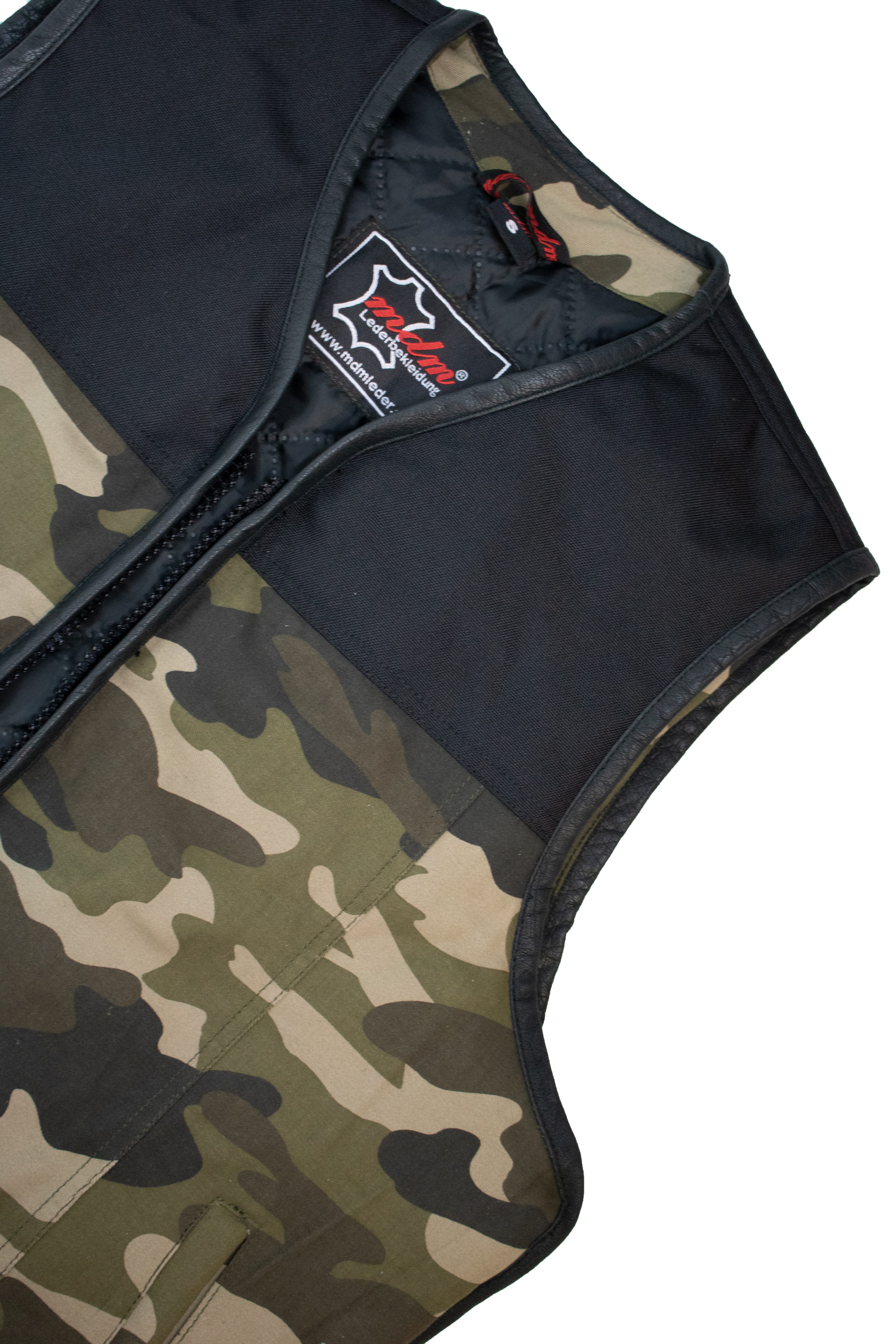 MDM Motorradweste Herren Camouflage Tarn Biker Weste Kutte Herren Biker Kutte Camo Muster