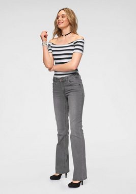 Arizona Bootcut-Jeans Bund mit seitlichem Gummizugeinsatz High Waist