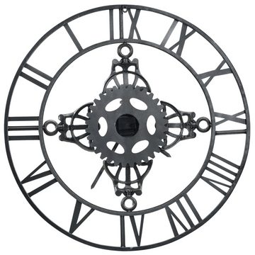 vidaXL Uhr Wanduhr Silbern 78 cm Metall