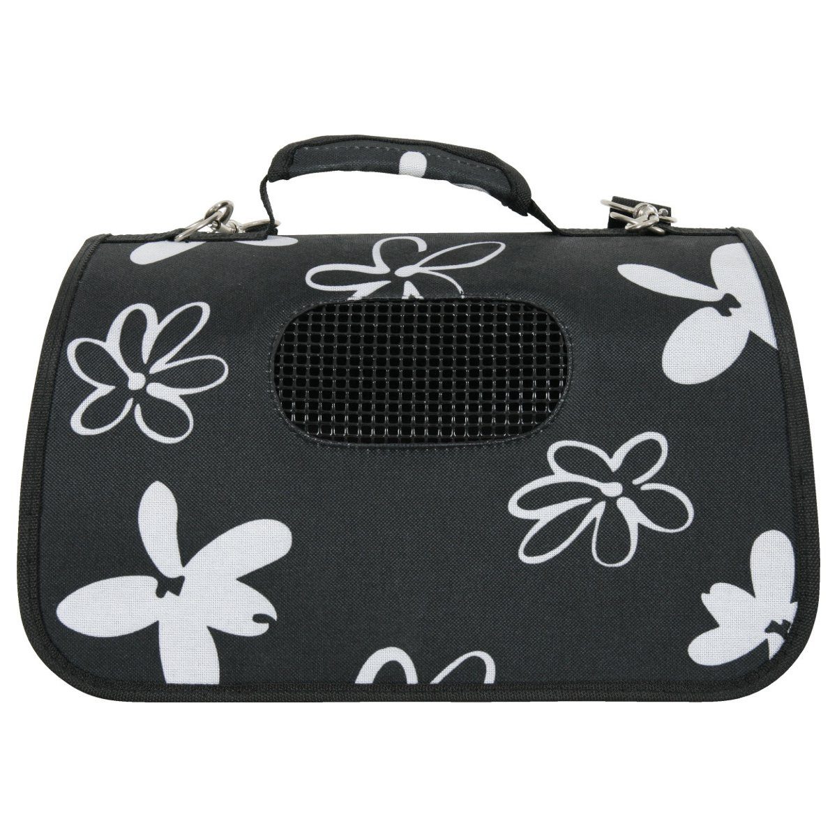 Zolux Tierreisekorb Transportkorb Flower - schwarz - S