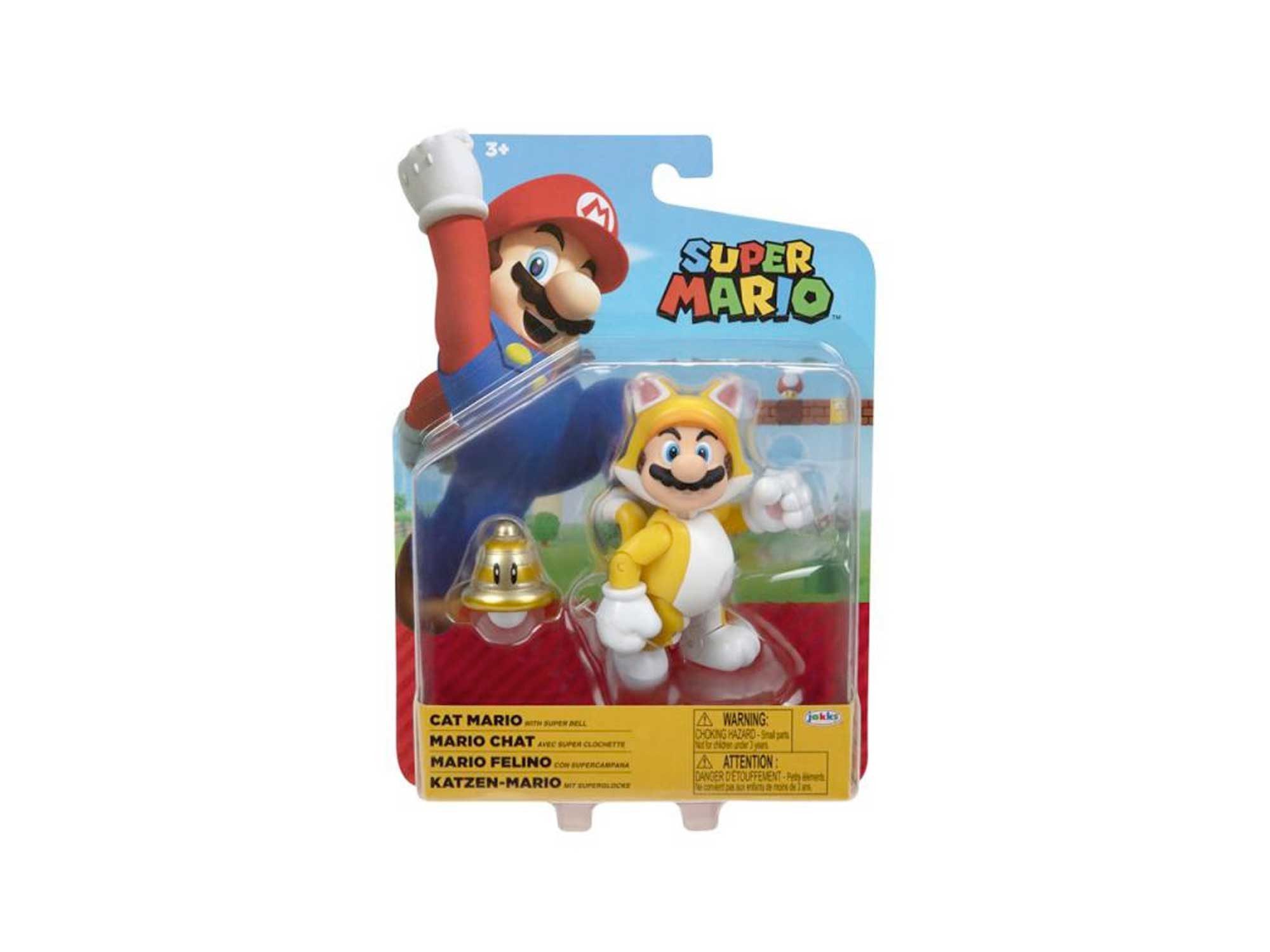 Super Mario Actionfigur Nintendo Super Mario Figur Cat Mario with Superball, 10 cm