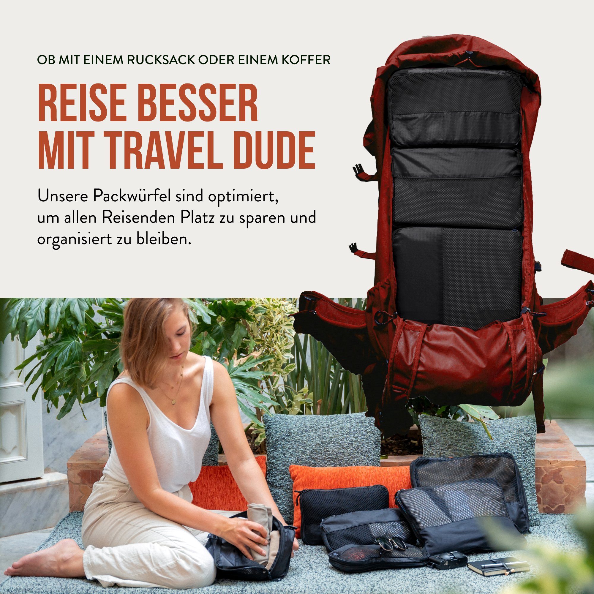 TRAVEL DUDE Kofferorganizer aus recycelten Plastikflaschen (ultraleichte Pa günstig online kaufen