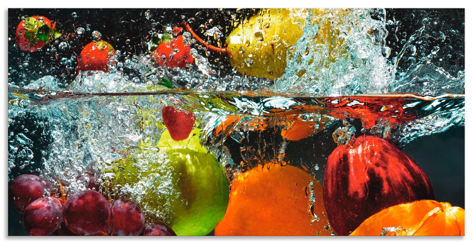 Artland Wandbild »Spritzendes Obst auf dem Wasser«, Lebensmittel (1 Stück)-Otto
