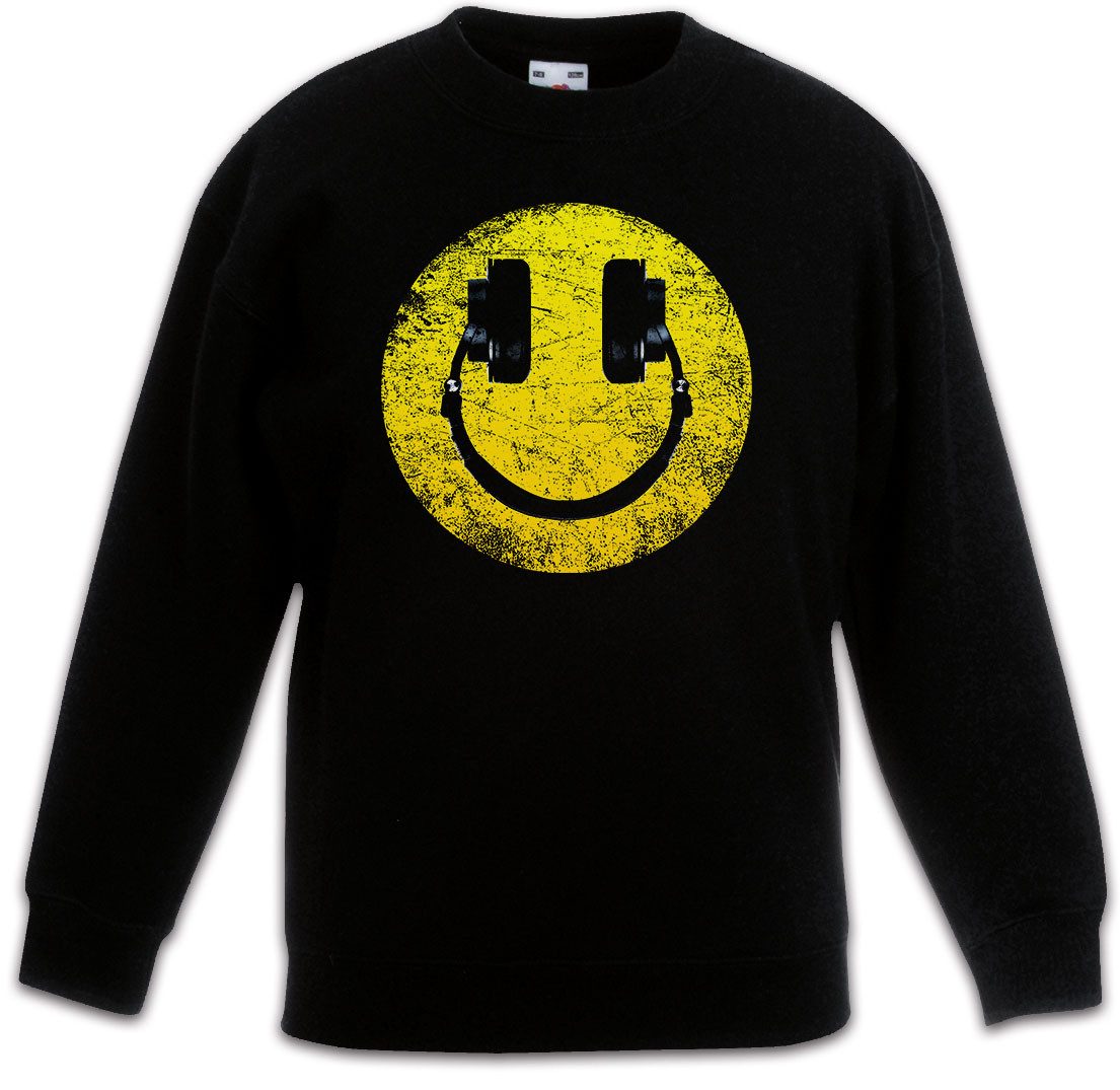 Urban Backwoods Sweatshirt Headphones Smile Kinderpullover Dj Disco Electro Techno Rave Club Rap (1-tlg) MC Hip Hop Music