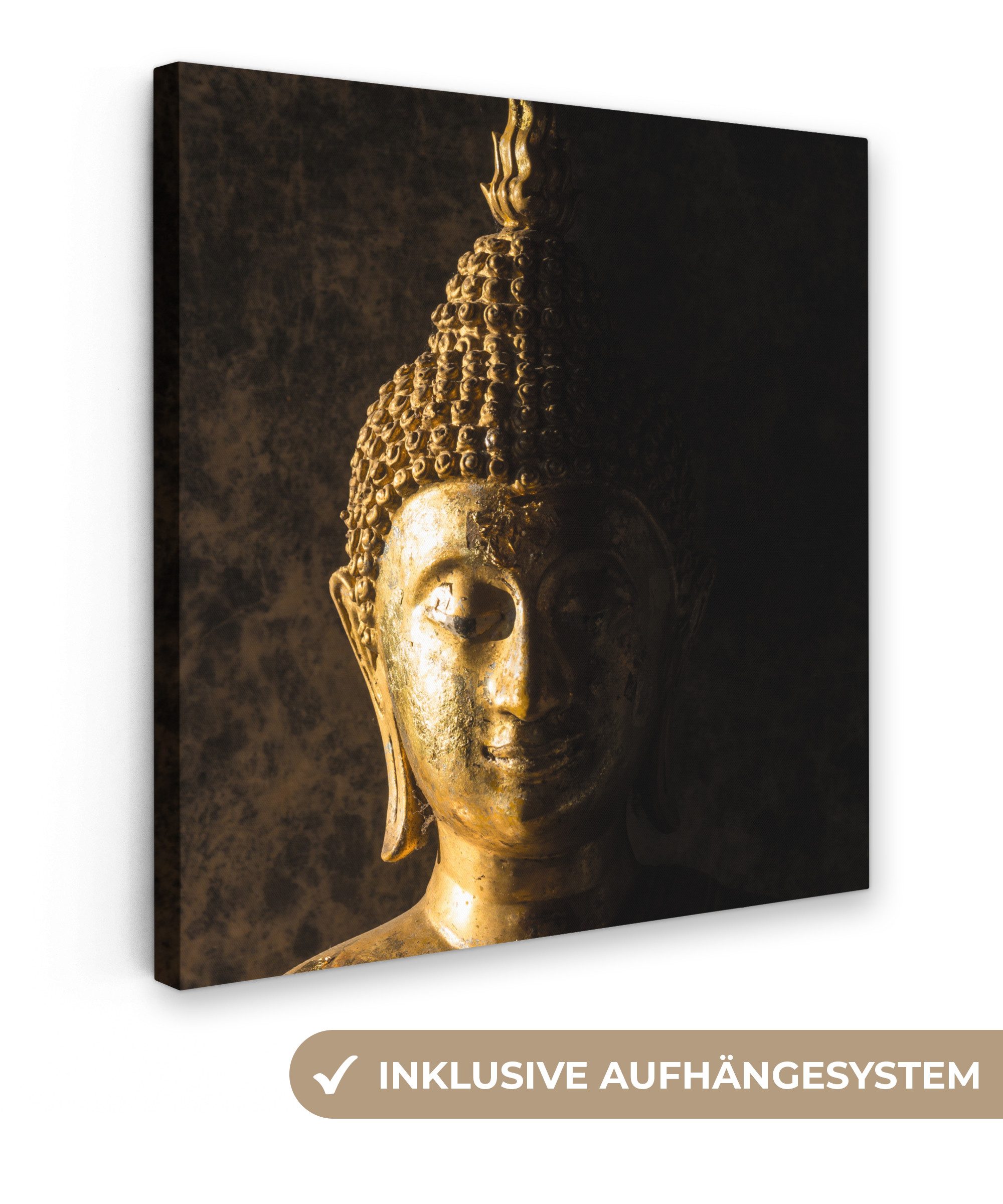 OneMillionCanvasses® Leinwandbild Buddha - Buddha-Statue - Gold - Spirituel günstig online kaufen