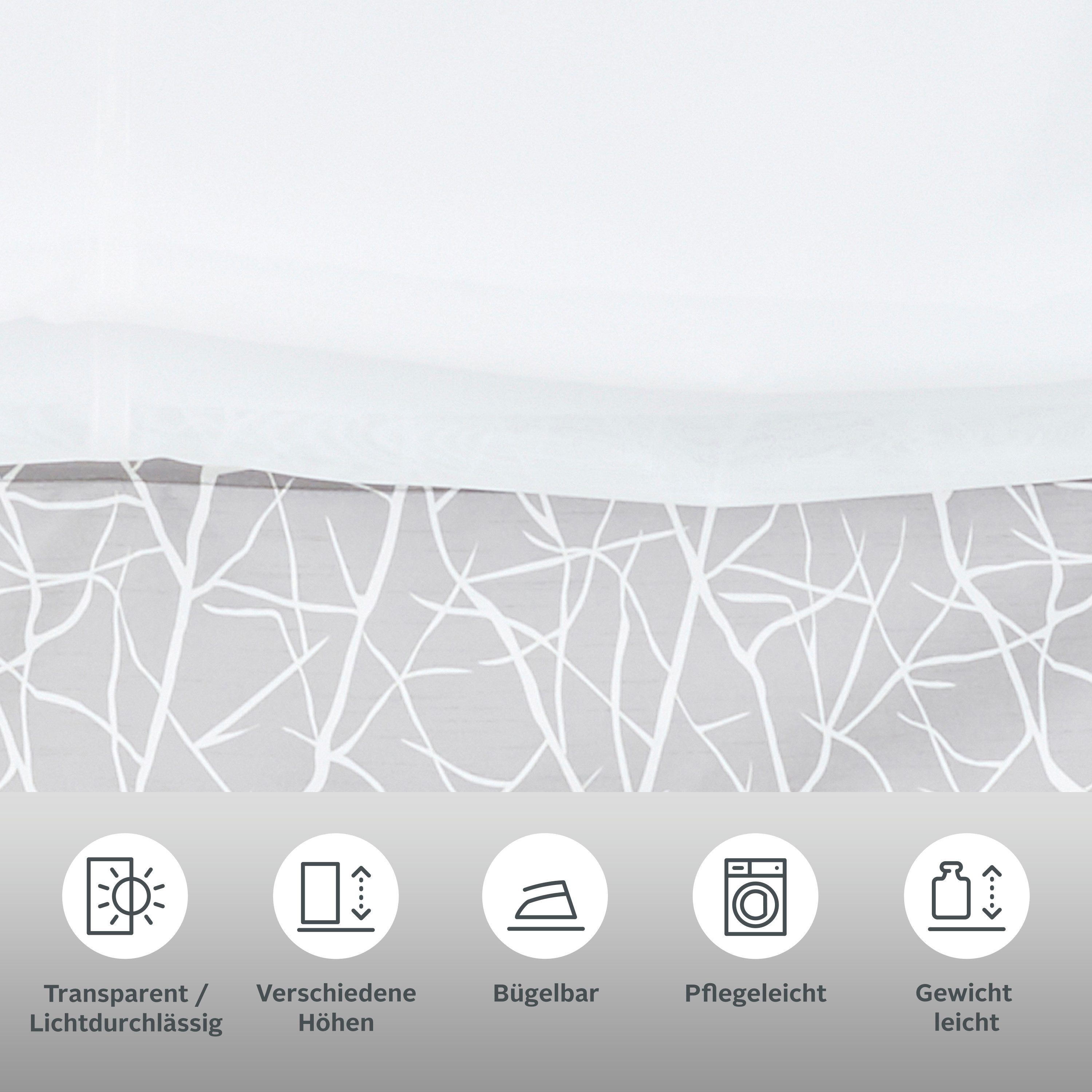 my home Raffrollo Camposa, mit Klettband, Transparent, Voile, Polyester