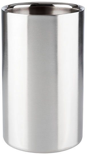 Weinkühler/Sektkühler Steel Buddy´s Bar hochwertiger Flaschenkühler aus doppelwandigem Edelstahl mattiert Innendurchmesser 10 cm Höhe 20 cm 