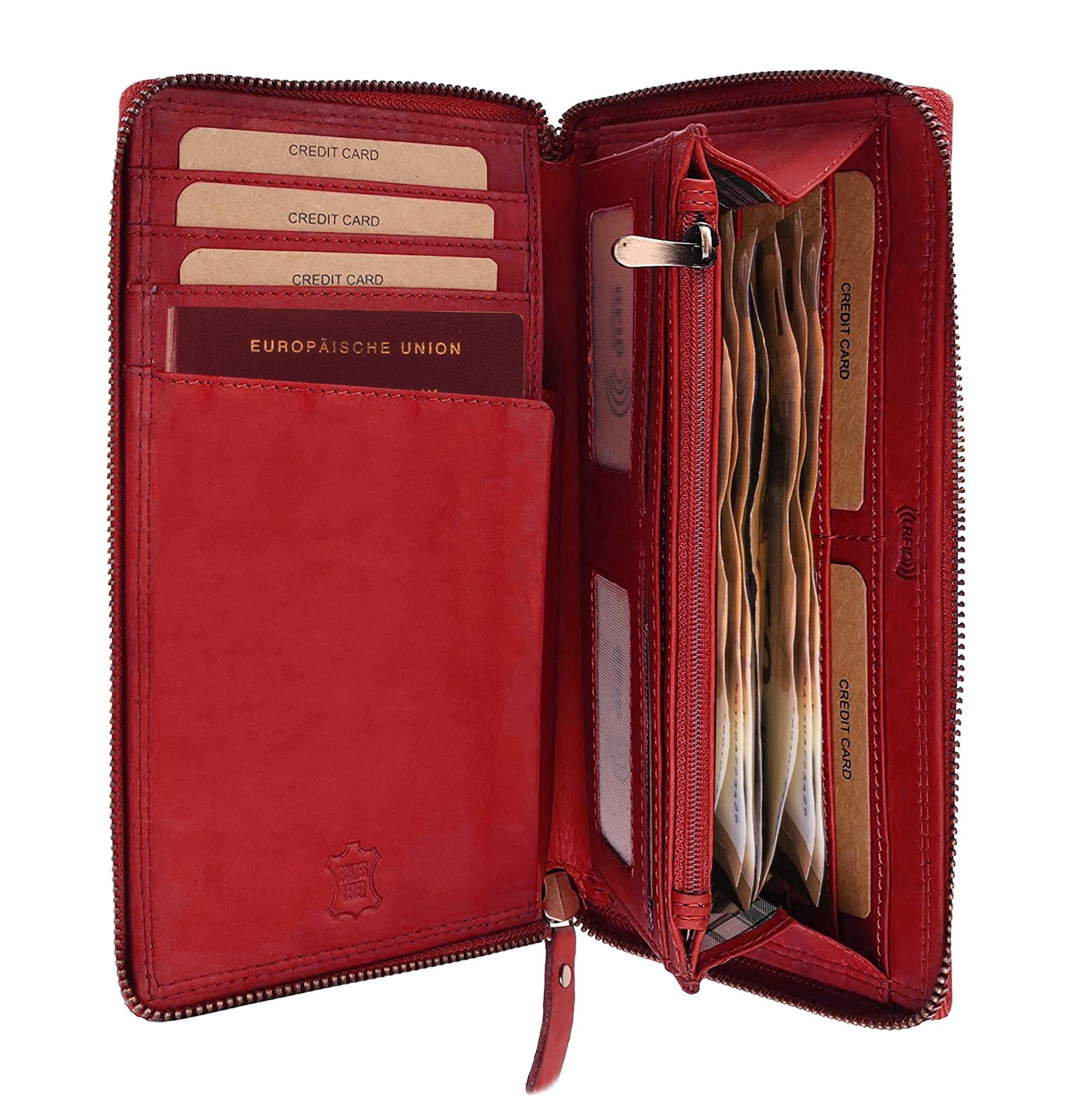 Benthill Brieftasche Echt Leder Reisebrieftasche Dokumententasche günstig online kaufen