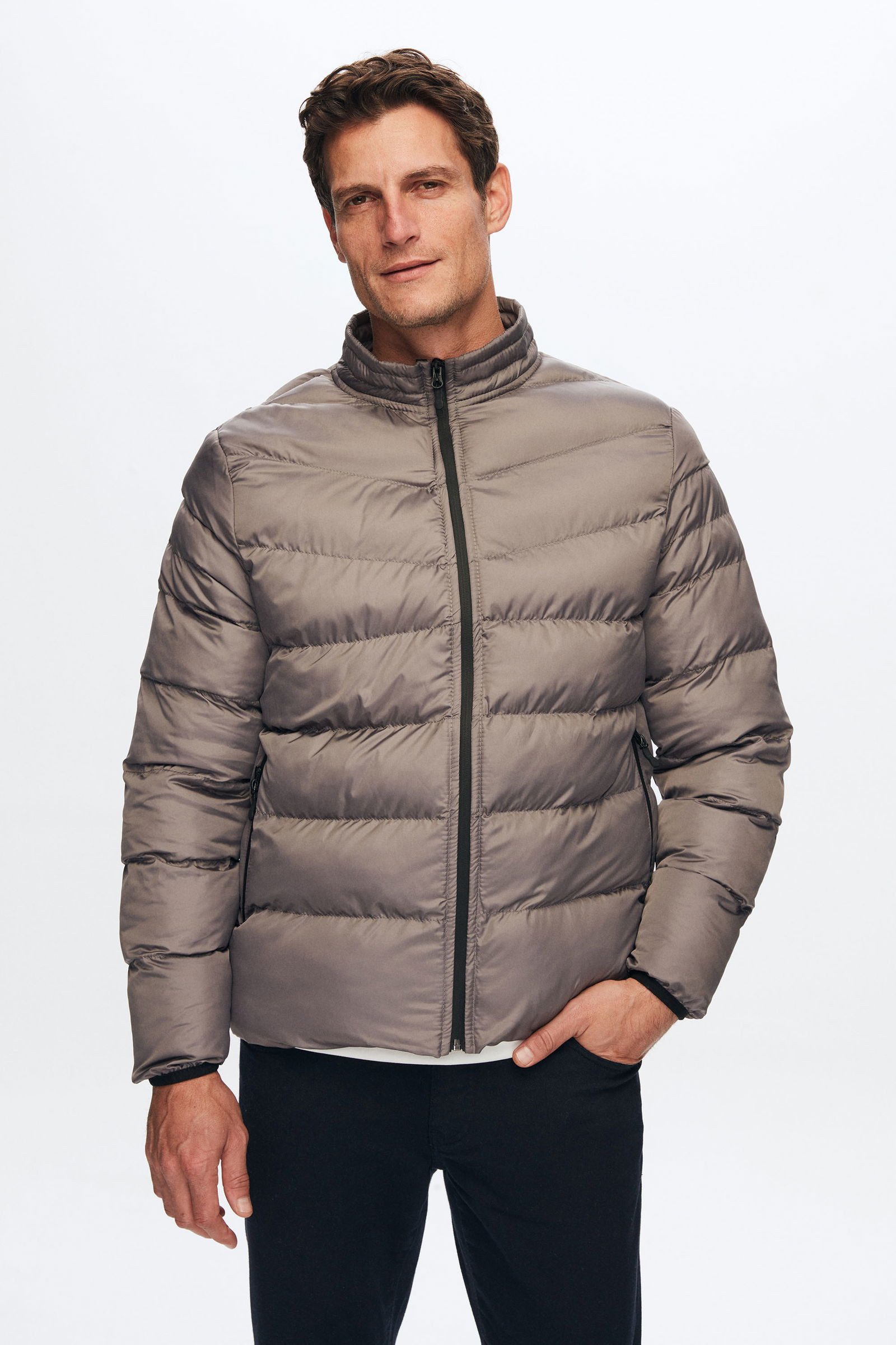 D'S DAMAT Caban Ds Damat Slim Fit winddichter Mantel mit Faserfüllung Puffer Jacket