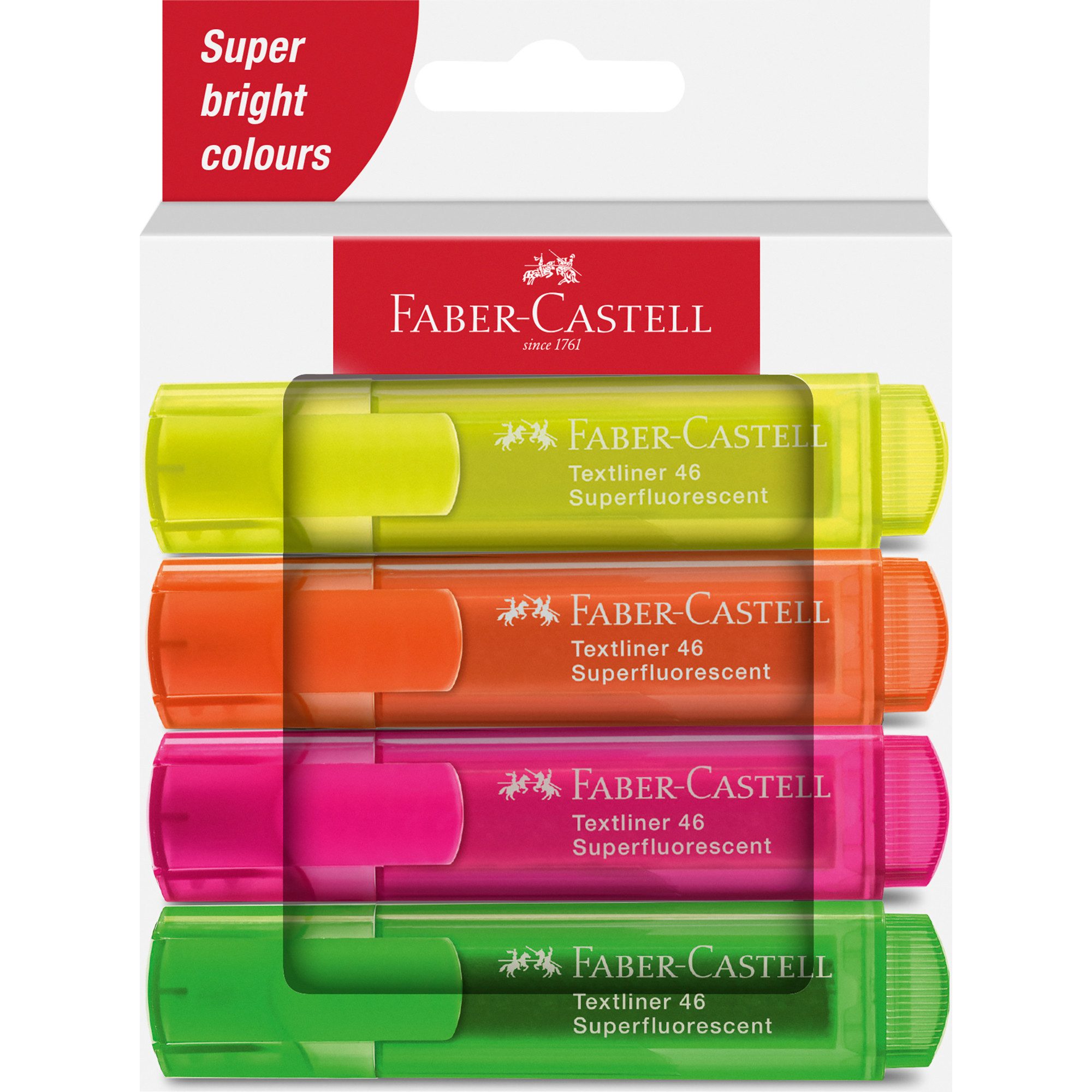 Faber-Castell Marker Textmarker Textliner TL46 254644 sortiert 4 Stück