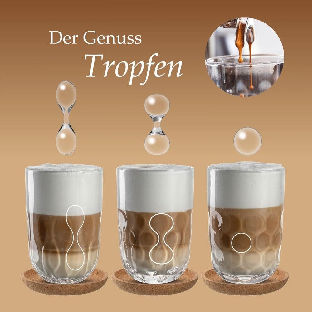 LEONARDO Tasse Leonardo Latte Macchiato Gläser Gocce mit Untersetzer (6er-Set) – Bild 3 von 5