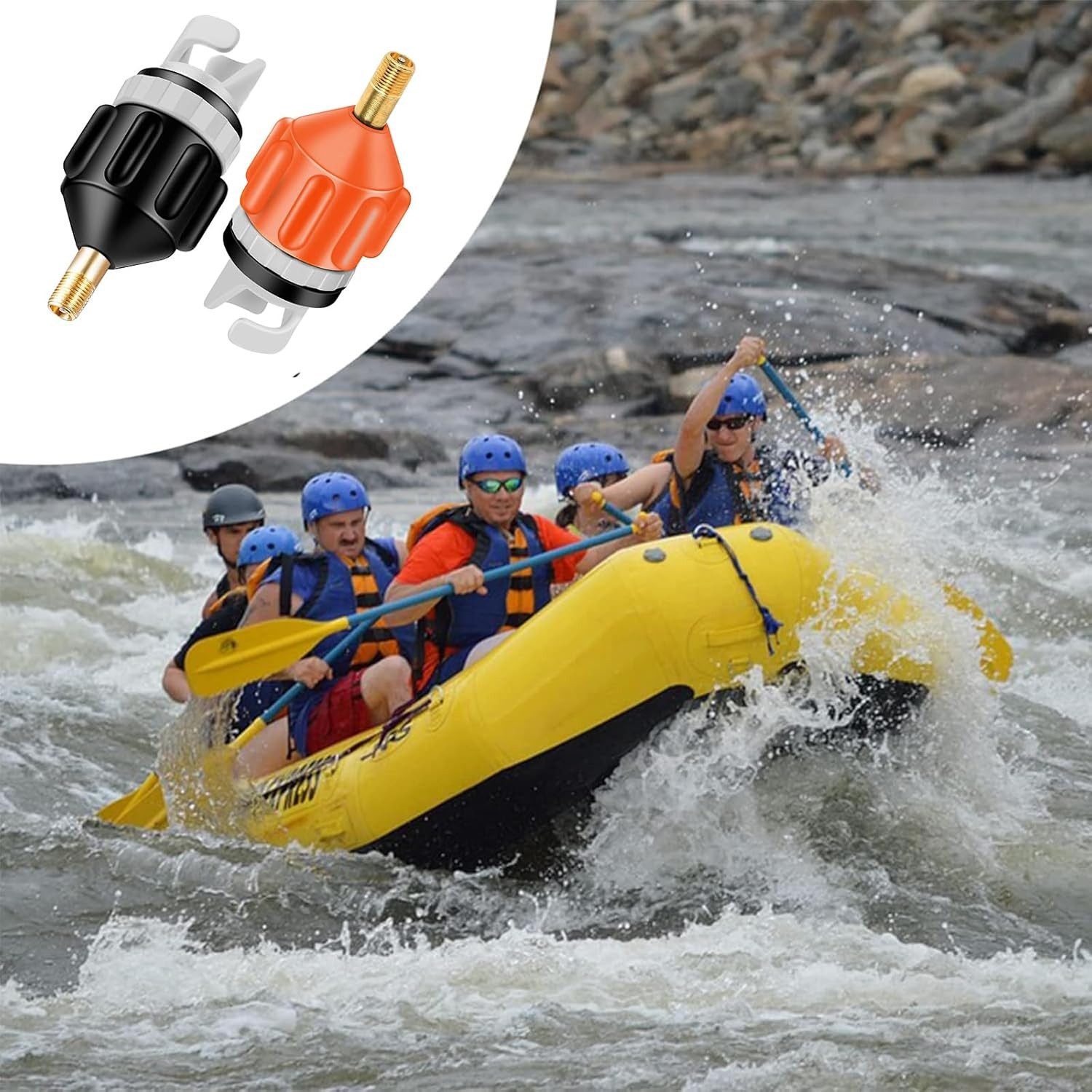 FELIXLEO Dachfahrradträger 2er Set SUP Board Pumpenadapter Ventiladapter Orange Schwarz