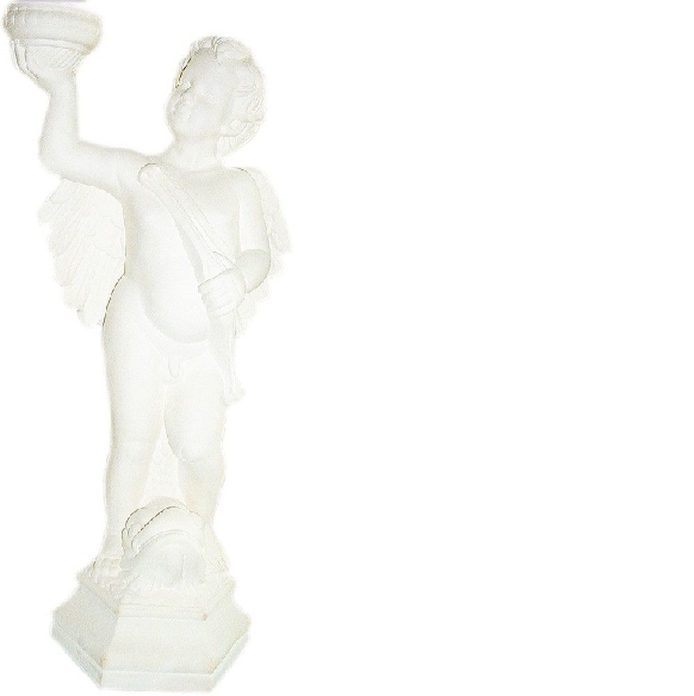 JVmoebel Engelfigur Schutzengel aus Keramik in Weiß mit goldenen Akzenten, Made in Europa