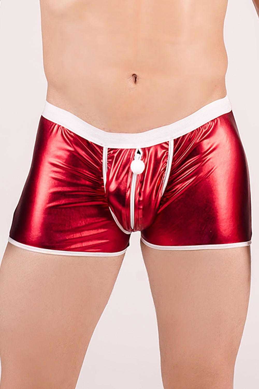 Andalea Boxershorts Wetlook-Boxershorts in X-Mas Made rot, Herrenslip EU Slip Männer Weihnachts in