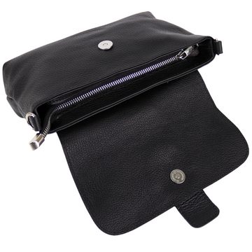 MIRROSI Umhängetasche Damen, Echtleder, Leder, Made in Italy, Umhängetasche, (Schultertasche für jeden Anlass (1 Tasche mit 1 oder 2 Gurte), 26x15x8cm), Crossbody Bag, Schwarz, gemusterten& verstellbaren Schulterriemen