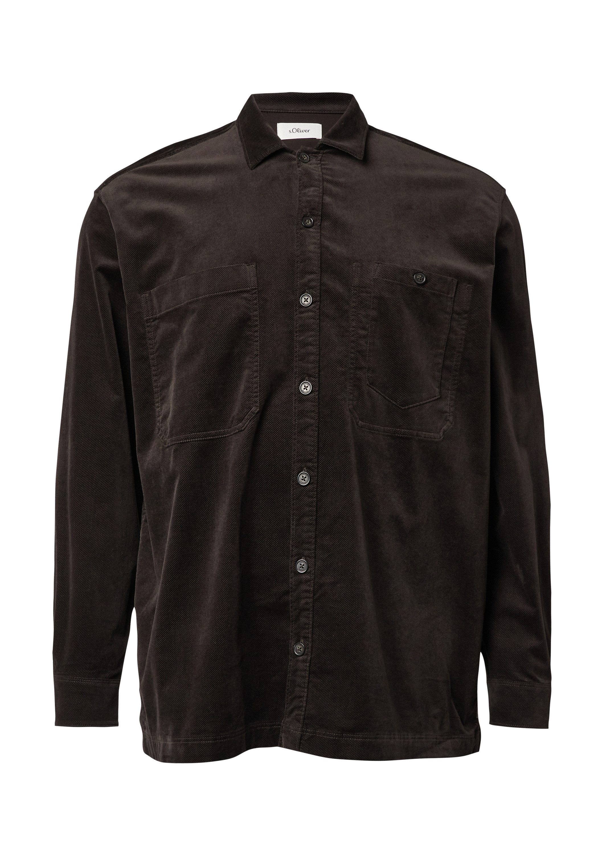 s.Oliver Langarmhemd Hemd Overshirt aus diagonalem Feincord