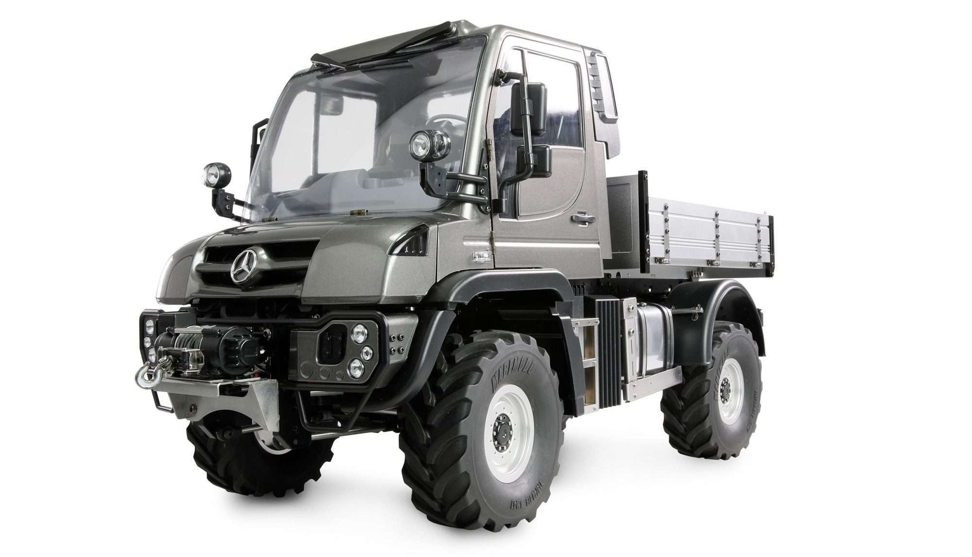 RC-LKW Amewi RCMercedes-Benz Unimog Geräteträger 4WD 1:10 ARTR anthrazit