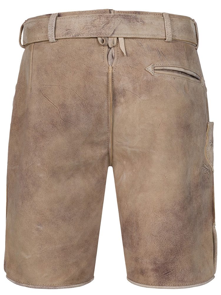 Krüger Trachtenlederhose Lederhose Patrizio hellbraun mit Gürtel