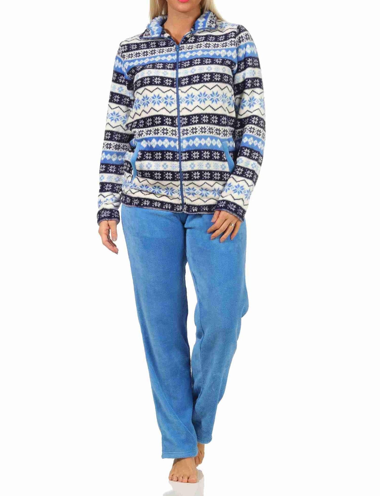 Normann Relaxanzug Damen Hausanzug aus Coralfleece in wunderschöner winterlichen Optik