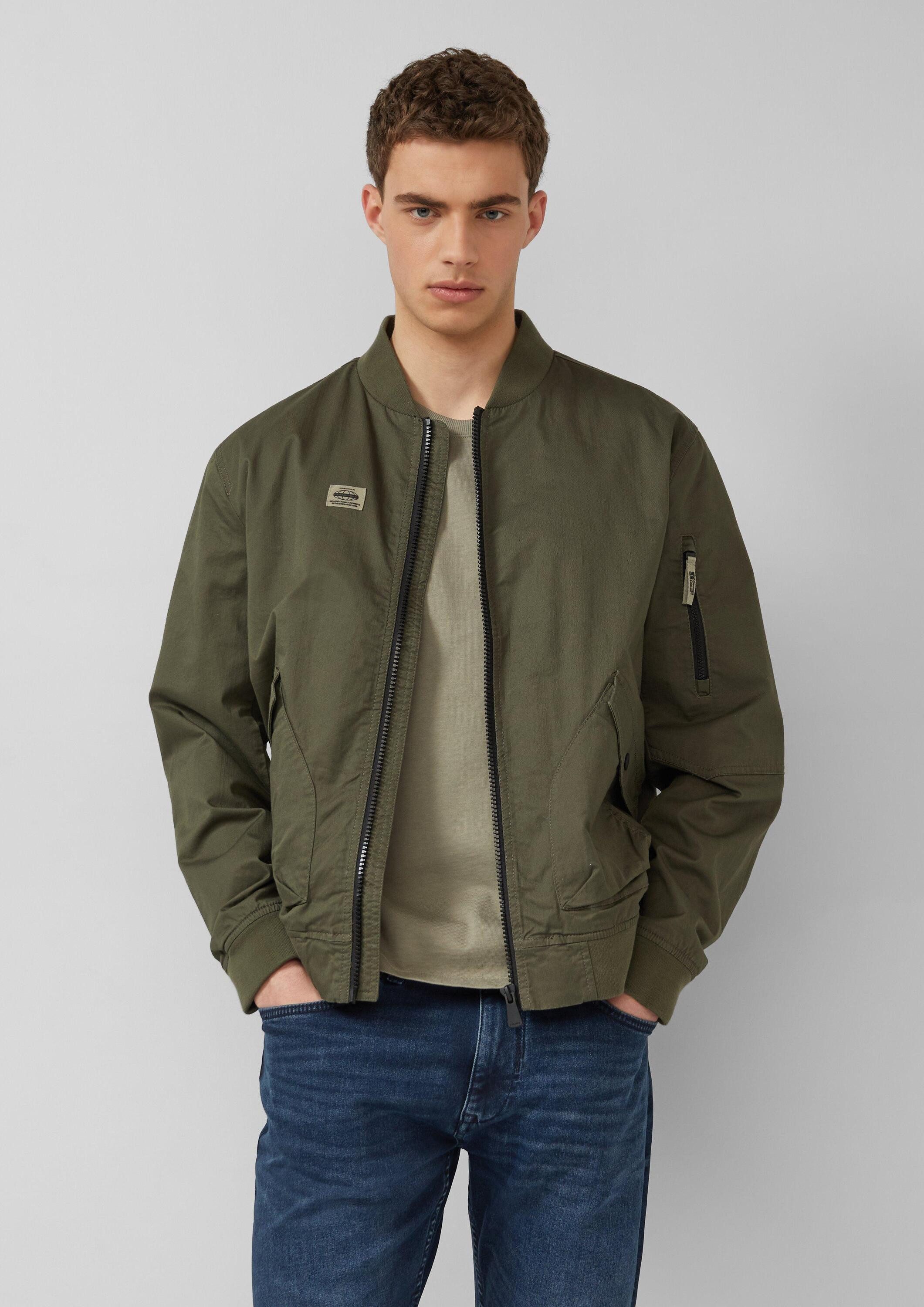 s.Oliver Funktionsjacke Outdoor-Jacke Sportive Blouson-Jacke aus Twill mit Rippbündchen