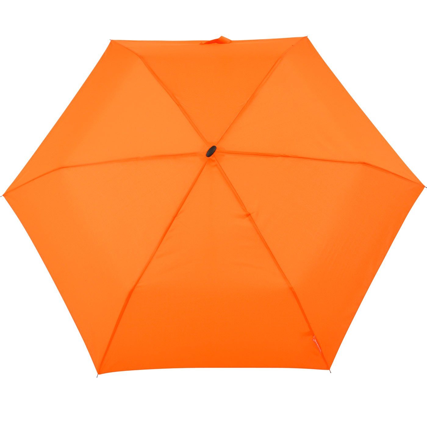 Reisegepäck flacher Impliva das perfekt für Taschenregenschirm Flat orange leichter Schirm, miniMAX®