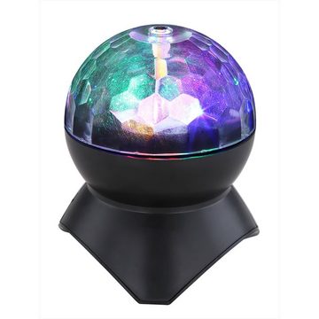 etc-shop LED Dekolicht, LED-Leuchtmittel fest verbaut, Dekoleuchte Tischlampe Farbwechsel Discokugel rotierend Bluetooth