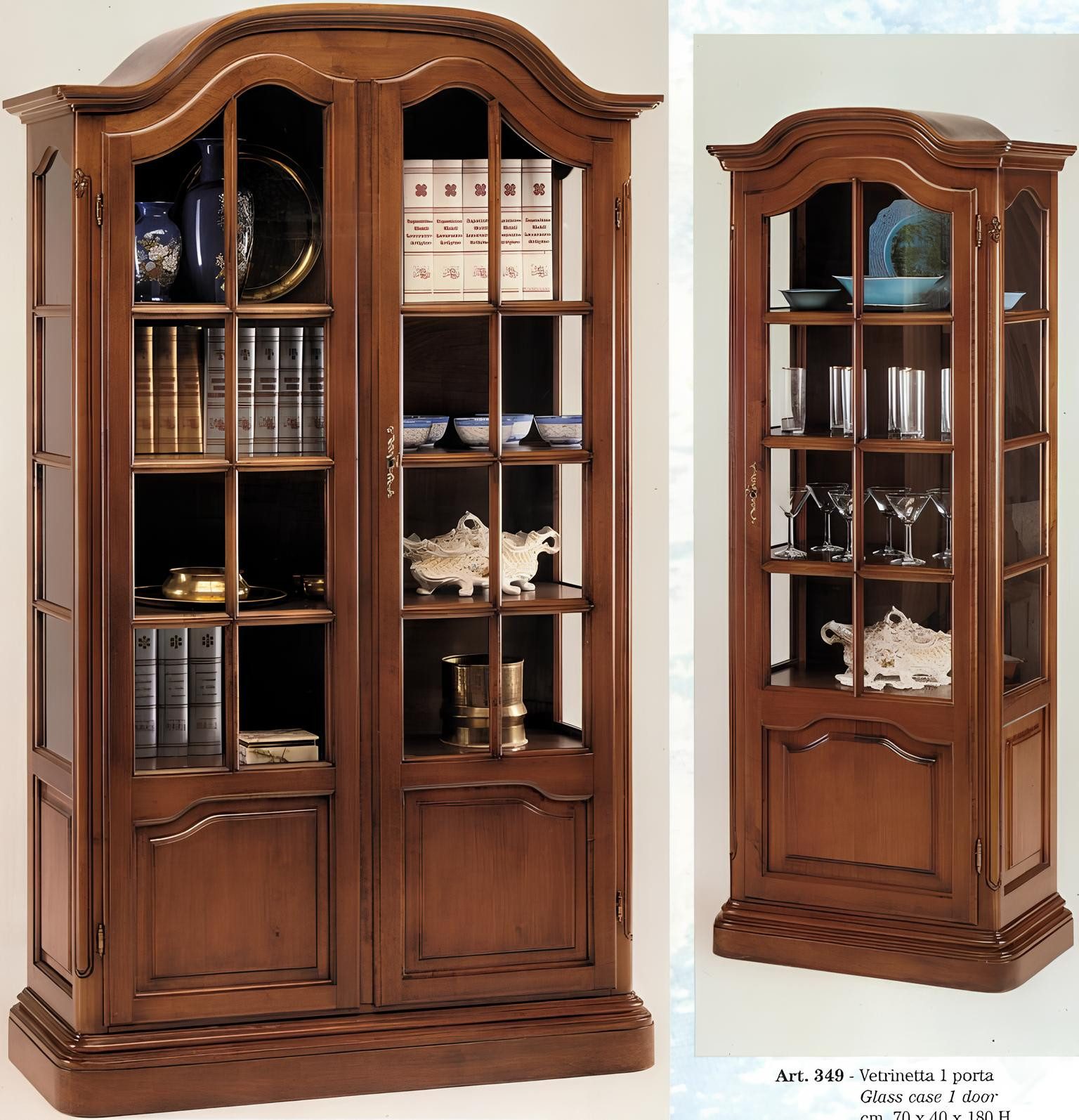Xlmoebel Anrichte Massivholz Sideboard Vaccari Cav Giovanni mit Vitrinen und Stauraum (Anrichte, 1 St., Anrichte), Hergestellt in Italy