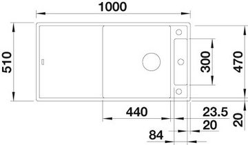 Blanco Granitspüle AXIA III XL 6 S, rechteckig, aus SILGRANIT®, inkl. Glasschneidebrett