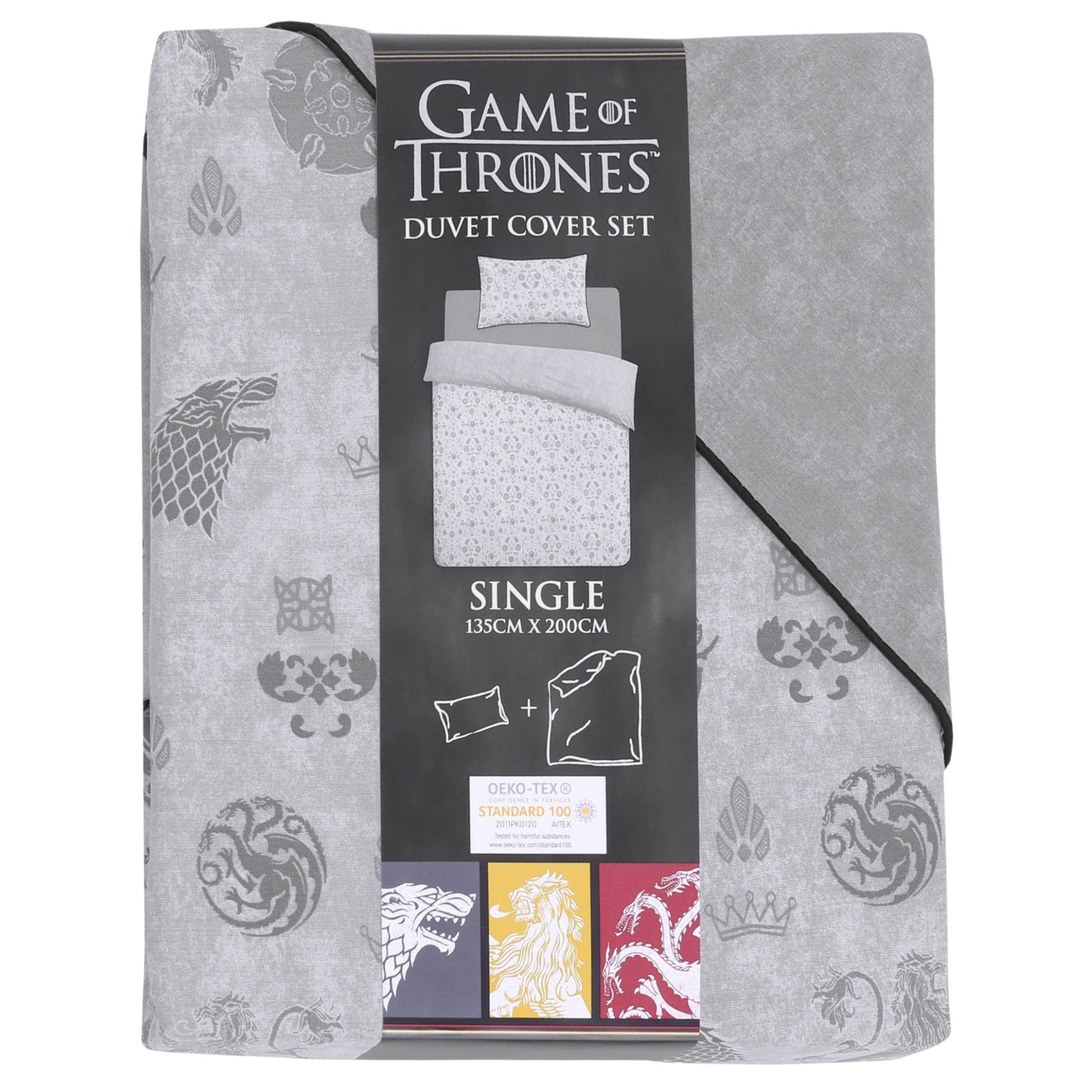 Game of Thrones Bettwäsche Game of Thrones Bettwäsche grau, doppelseitig, 135×200 cm Jugend Set