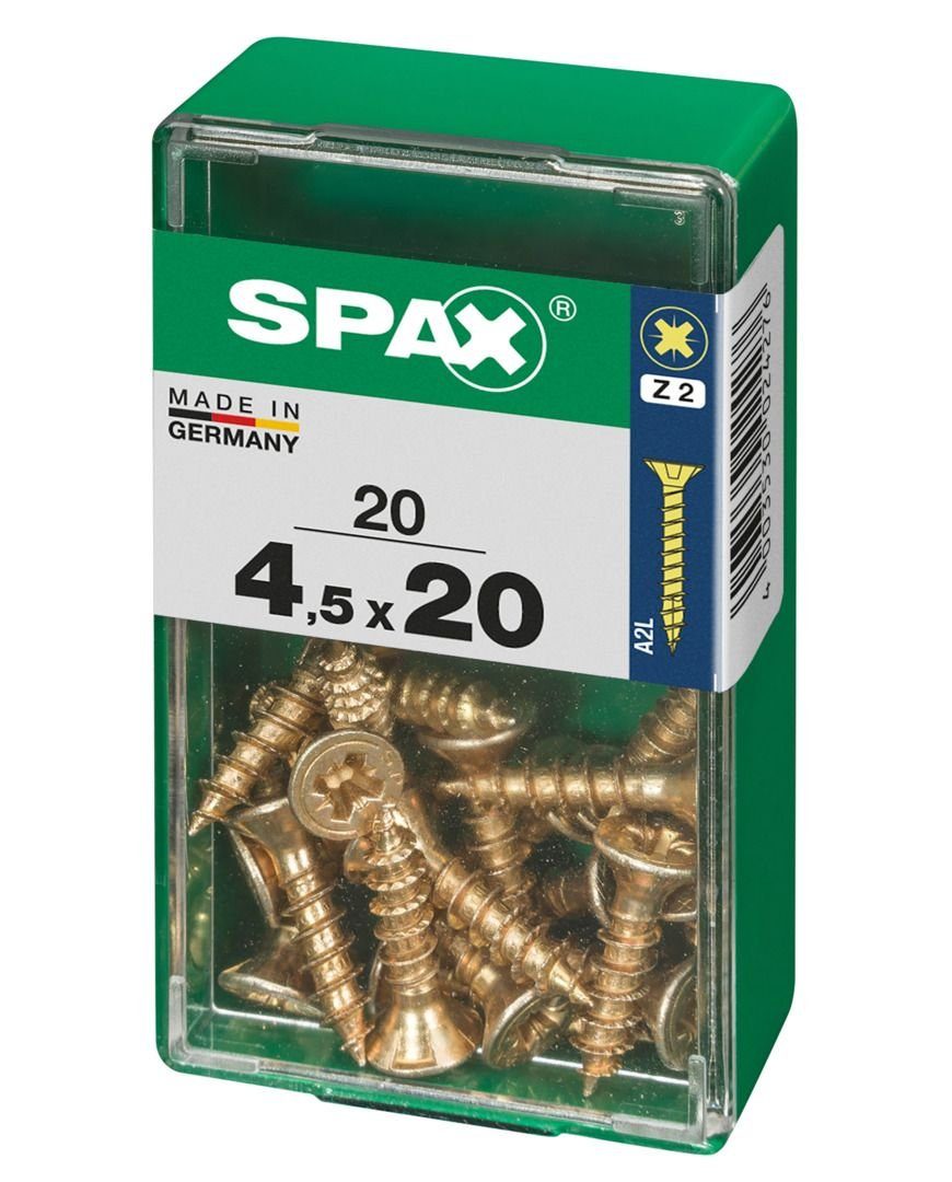 2 Spax x mm Universalschrauben SPAX 4.5 - Stk. 20 20 Holzbauschraube PZ