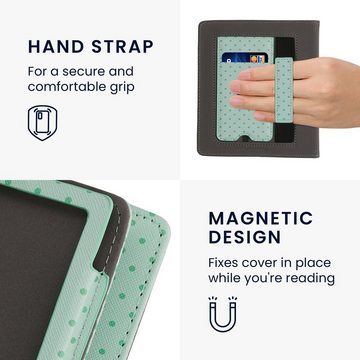 kwmobile E-Reader-Hülle Flip Schutzhülle für Onyx Boox Leaf 2, Handschlaufe - Cover Eule Schlaf Design