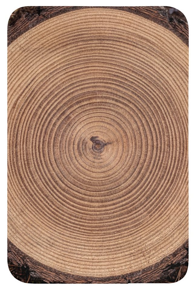 OnlyWow WC-Vorleger Baumstamm - Holz - Braun, Höhe 10 mm, Polyester, Rechteckig, WC Teppich, Toilettenvorleger, Toilettenteppich, Badematte 40x60 cm